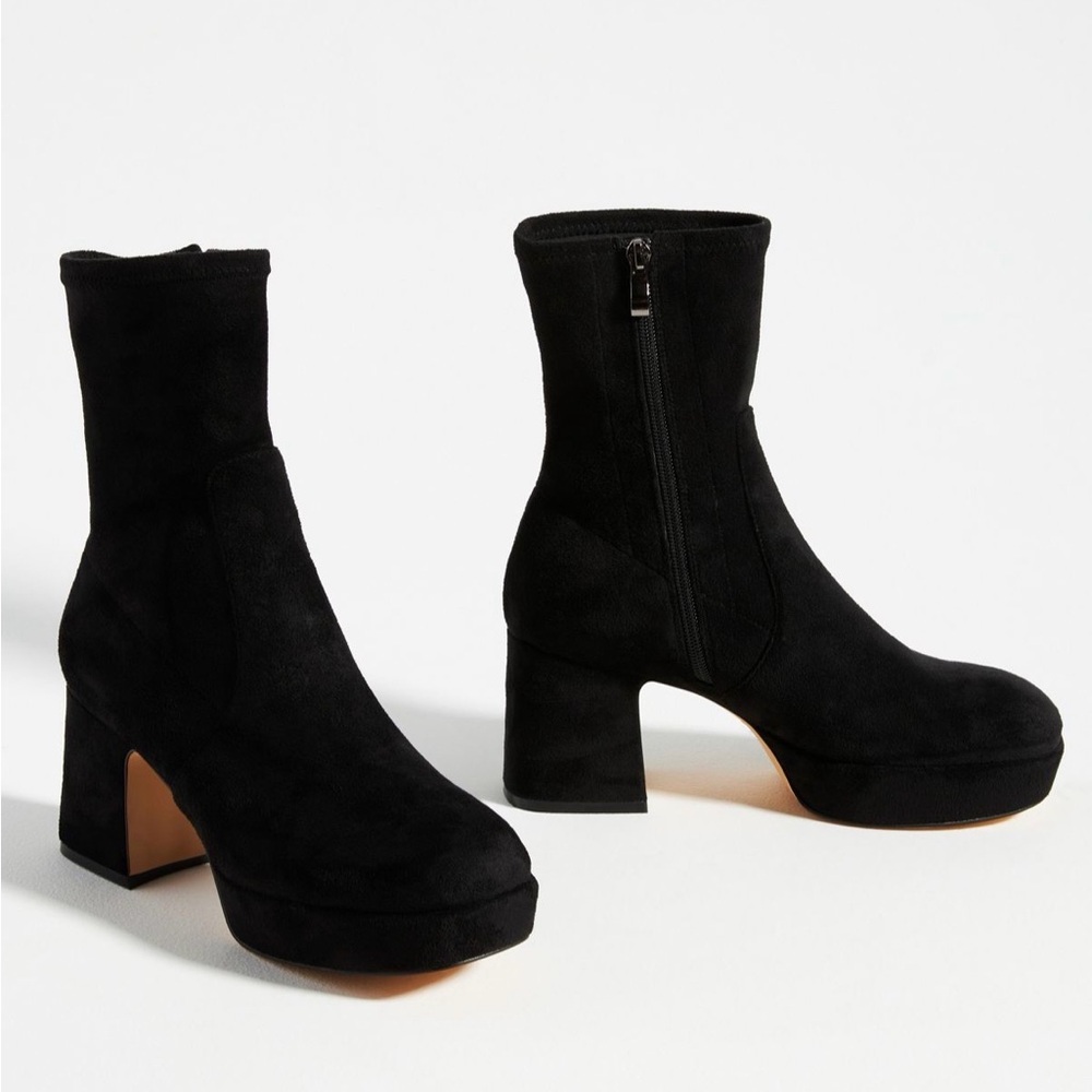 Silent D Black Suede Platform Bootie - Size 38